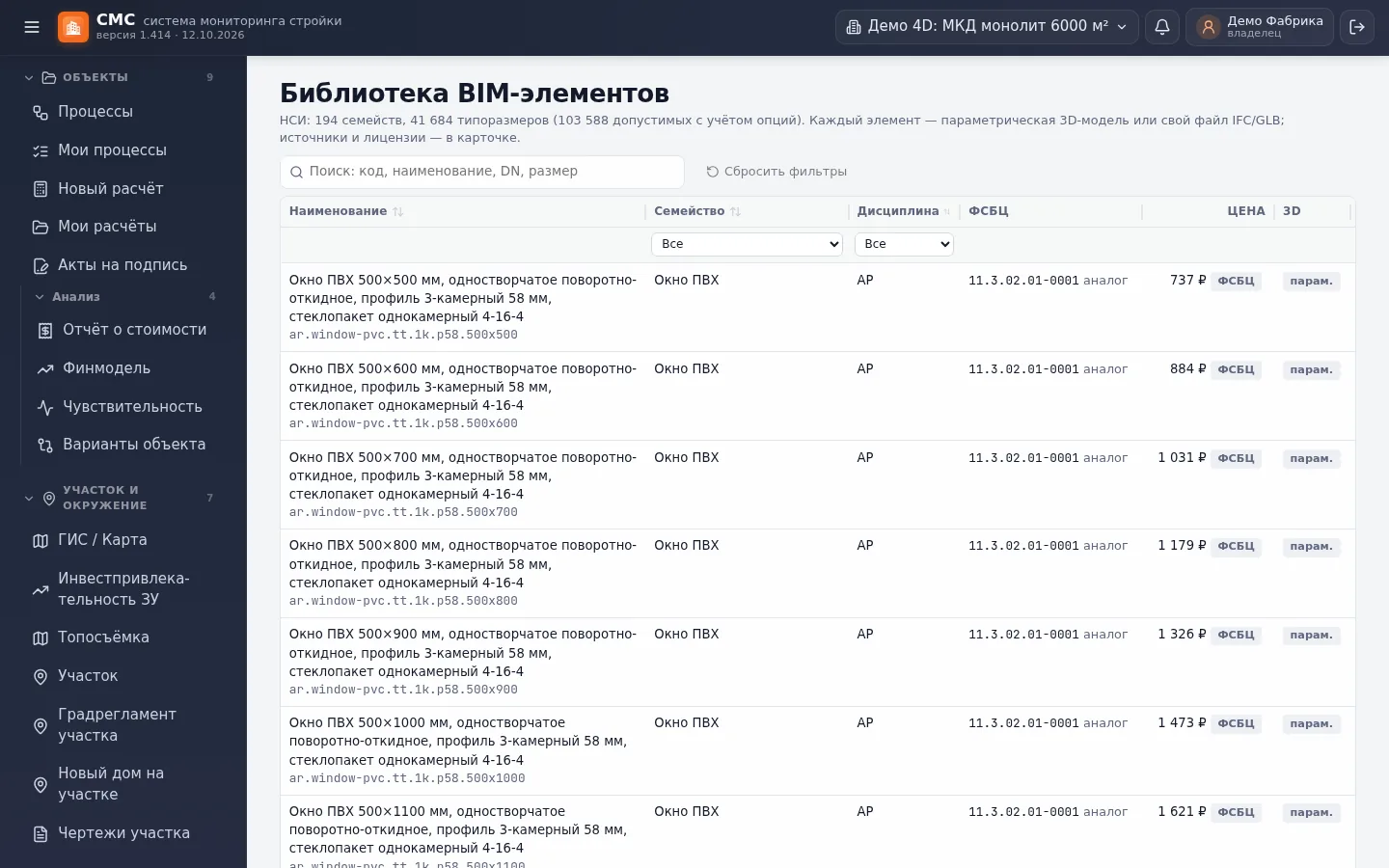 Библиотека BIM-элементов